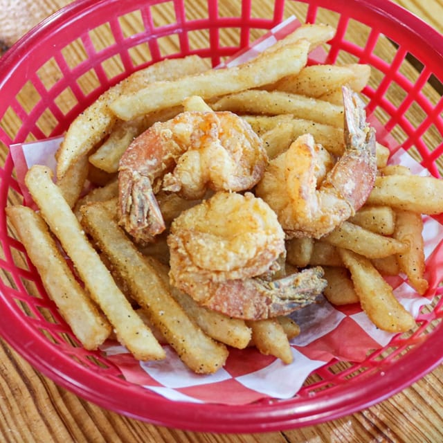 Kids Fried Shrimp Plate.