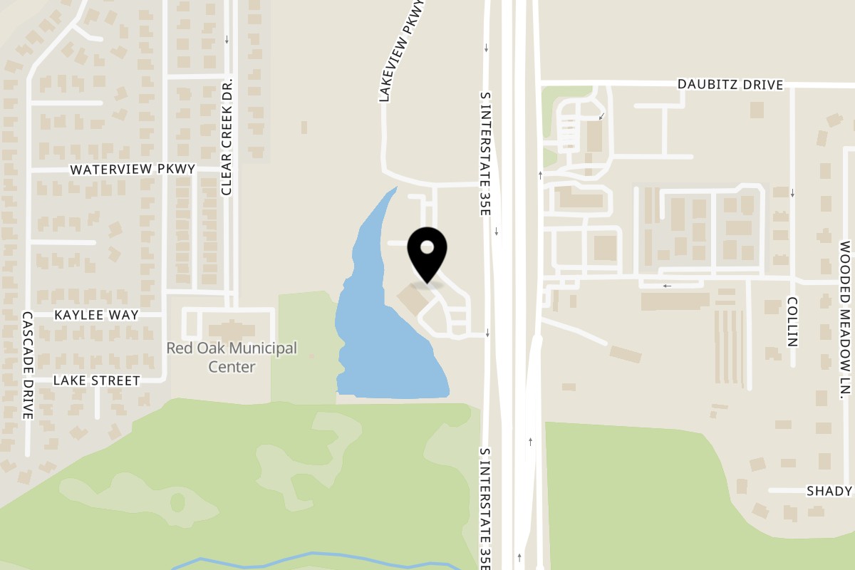 Map showing the location of Te'Jun, The Texas Cajun Red Oak on 301 Interstate 35E in Red Oak